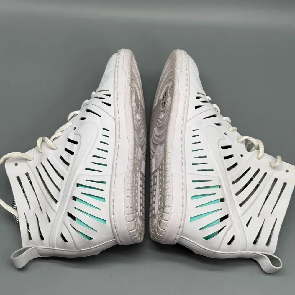 Nike Joli Dunk Sky Hi Hidden Wedge Women's 9.5 White Sneakers Shoes Cut Out Heel